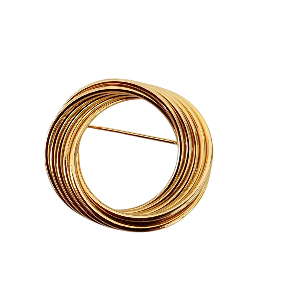 Napier Vintage Brooch Pin circle brooch gold tone